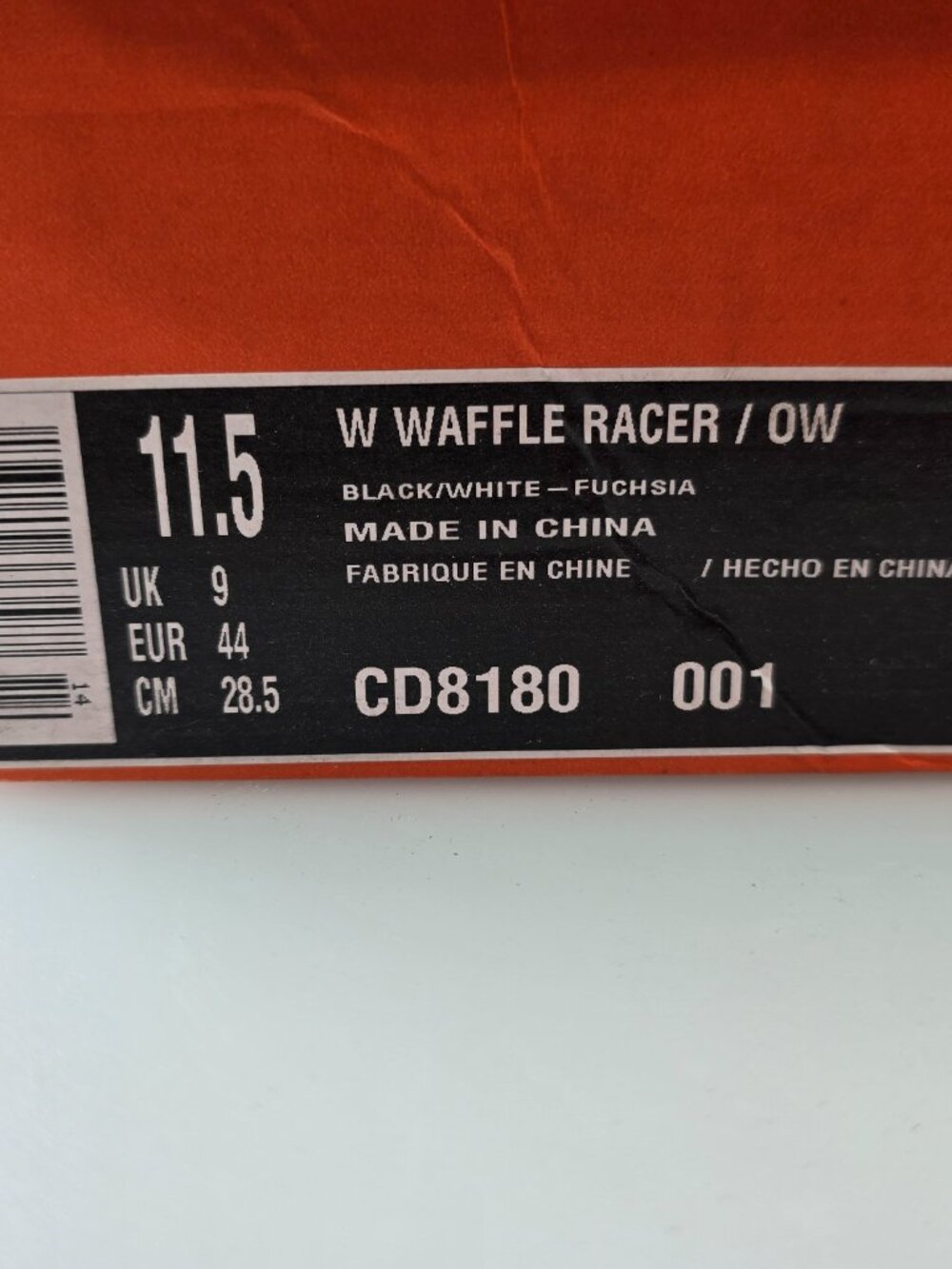 Nike Waffle Racer Off-White Black Women's [CD8180-001] SIZE 11.5W - Picture 3 of 4